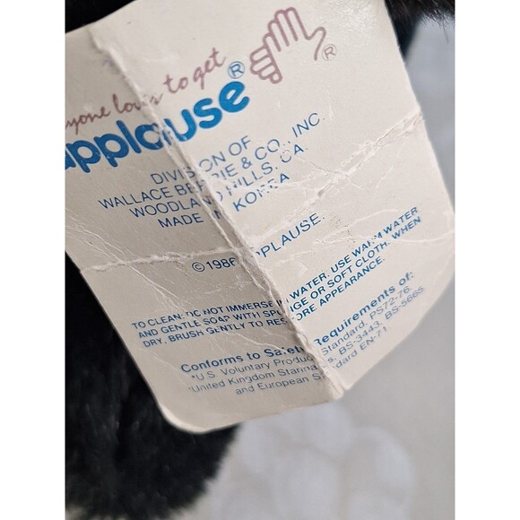 Applause VTG 1986 AFTER EIGHT Rabbit Plush Stuffed Animal Toy Tuxedo Bow Chain - Picture 8 of 12